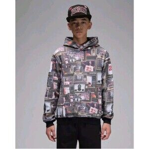 Nike Air Jordan Brooklyn Printed Fleece Pullover Hoodie Boys Size S NEW